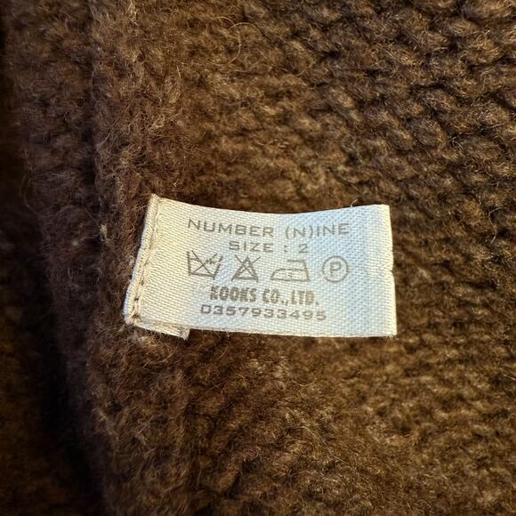 Number Nine 2 men’s brown wool full zip Japan sweater Avant Garde - Picture 15 of 16